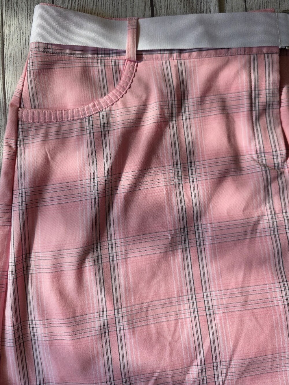 Izod Golf Skirt Cool FX Women’s Size 16 Skort Athleisure Pink Plaid Pockets NWT - Picture 3 of 10